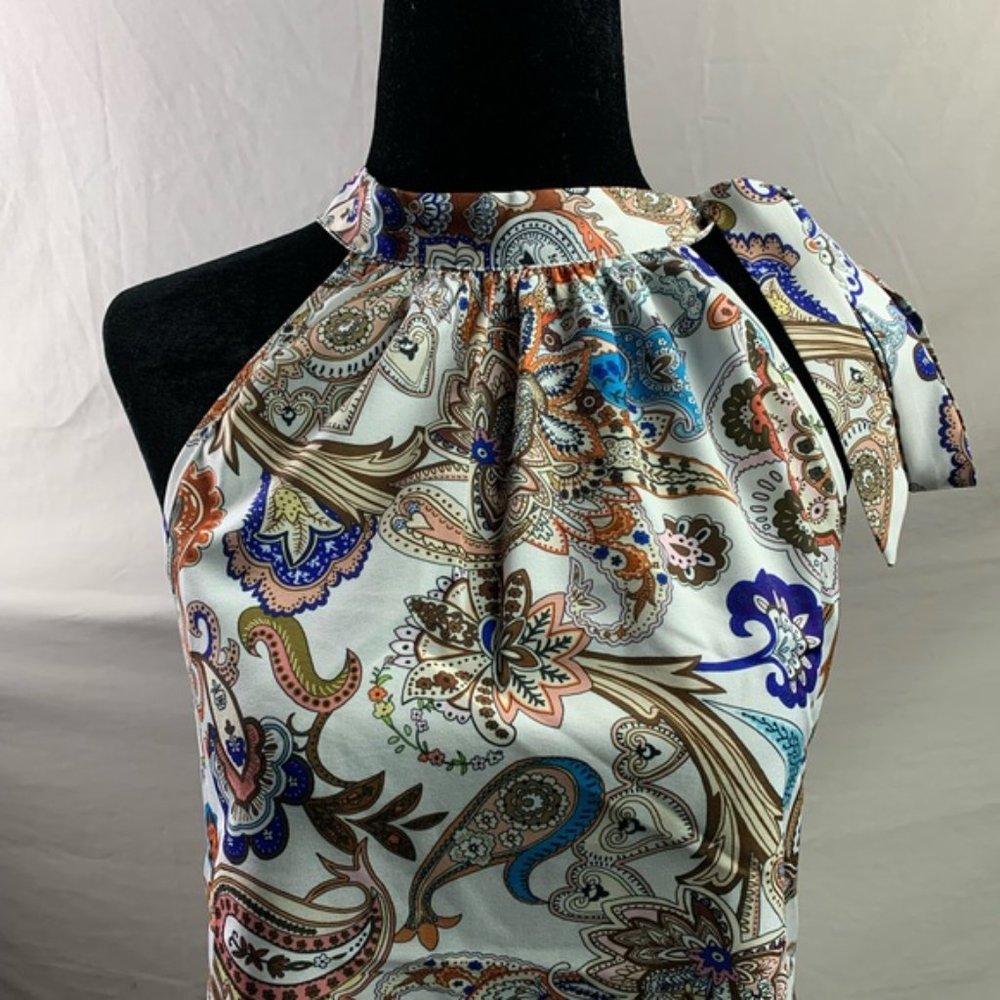 Boho Paisley Print Halter Neck Blouse - Picture 7 of 7